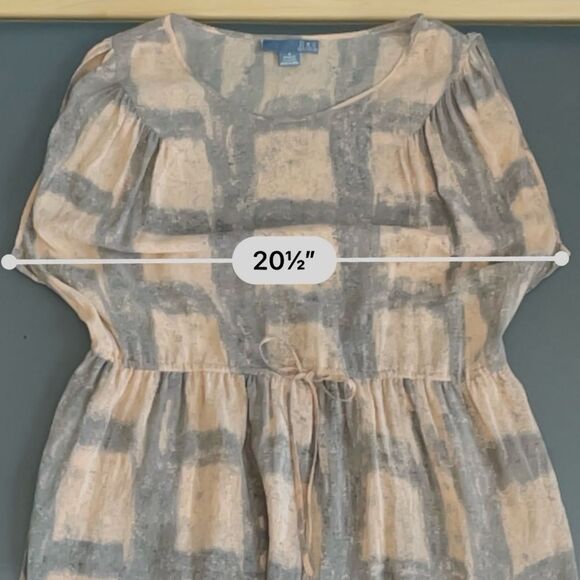 Dil Casual Peach and Black Silk Dress Tie Waist - Picture 6 of 9